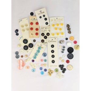 100+ Vintage Buttons for Sewing or Craft Projects Random Lot Mixed Colors Sizes